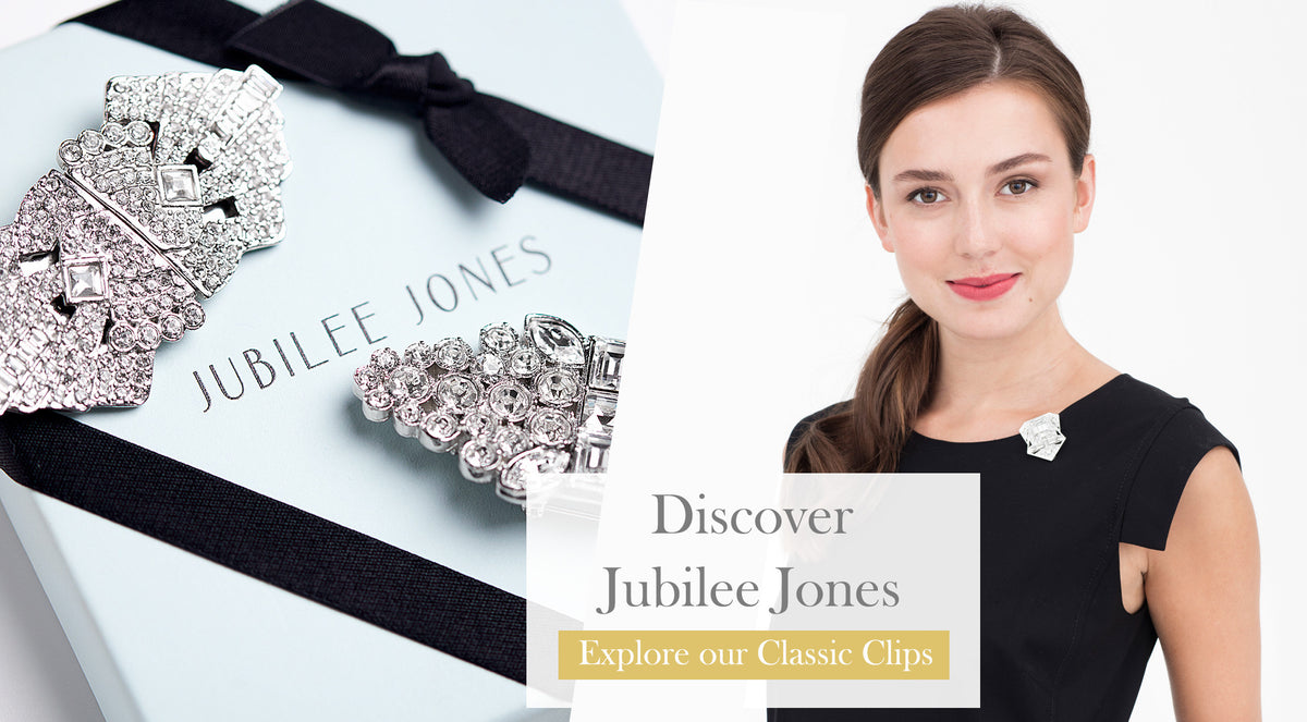 Fine fashion jewelry including convertible brooches, earrings, hair combs and dress clips.